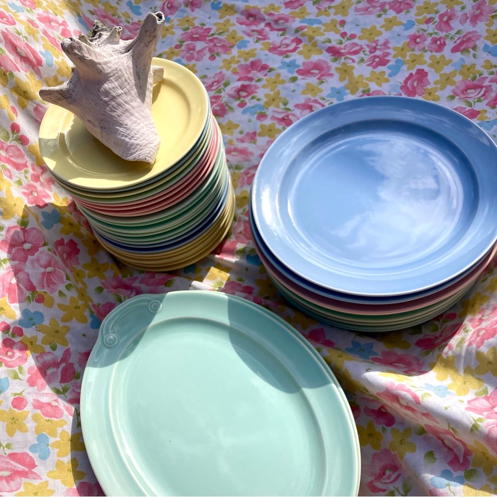 LuRay Pastels giant 39 piece lot serving platters dinner plates small plates